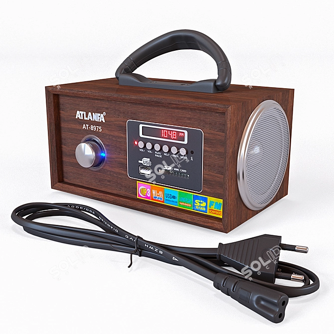 Atlanfa AT-8975: Portable Speaker with FM Radio 3D model image 1