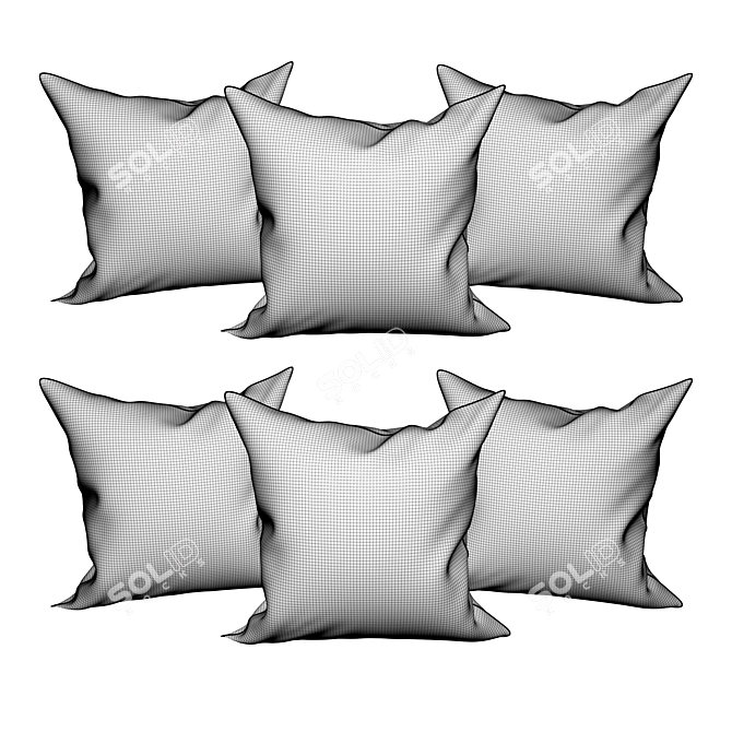 Elegant Collection of Decorative Pillows 3D model image 2