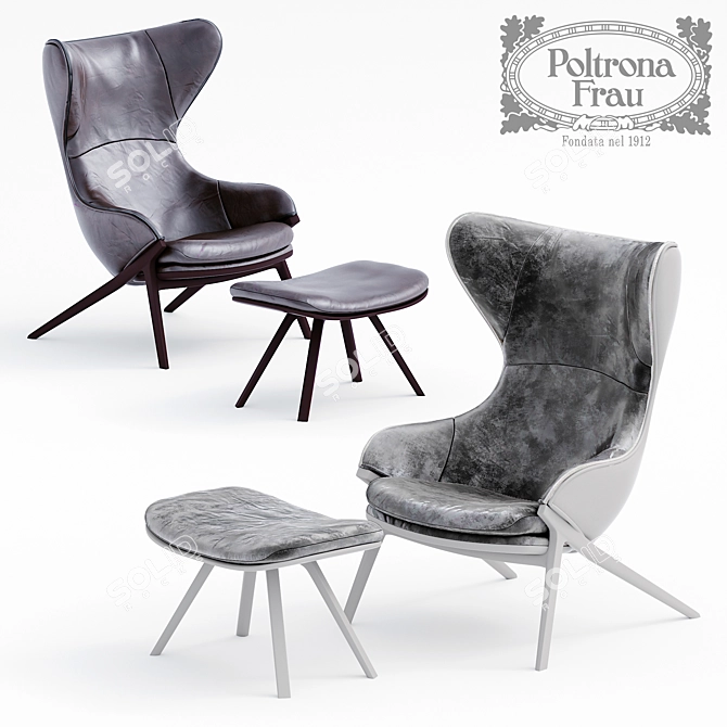 Italian Luxury Armchair: 395-396 P22 3D model image 1