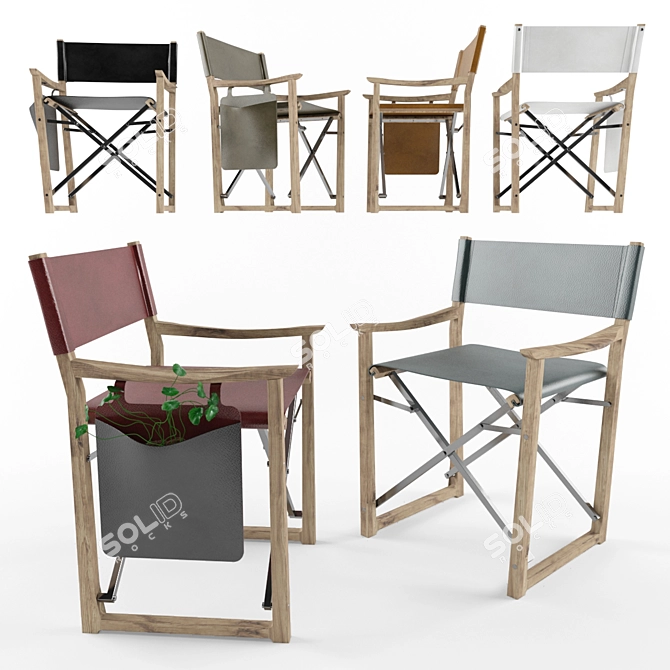 Luxury Clap Director's Chair Set 3D model image 1