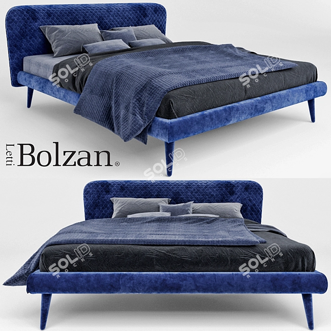Elegant Bolzan Corolle Bed 3D model image 1