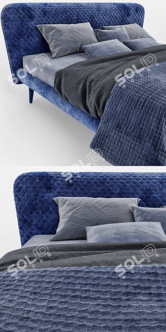 Elegant Bolzan Corolle Bed 3D model image 2