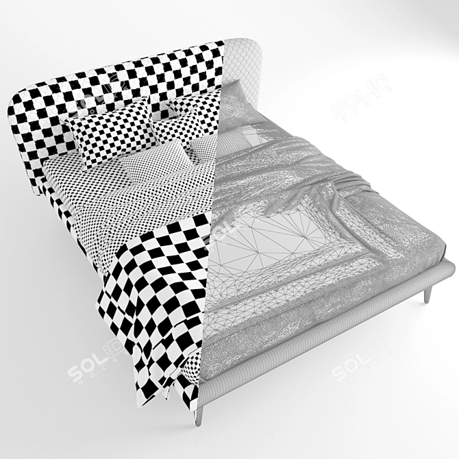 Elegant Bolzan Corolle Bed 3D model image 3