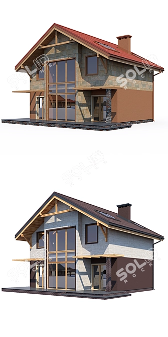 Modern Private House Design 3D model image 2