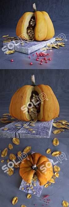 Pumpkin Slices with Seeds 3D model image 2