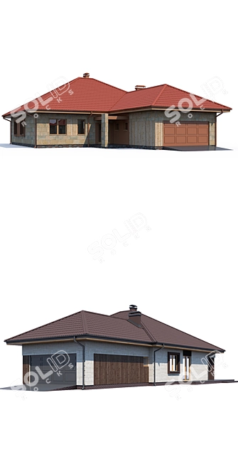 Versatile Modern Home Design 3D model image 2
