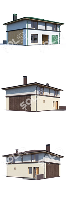 Modern Private House Design 3D model image 3