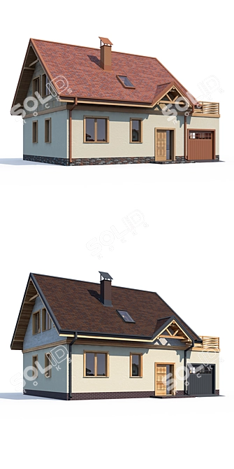 Modern Private House V116 3D model image 2