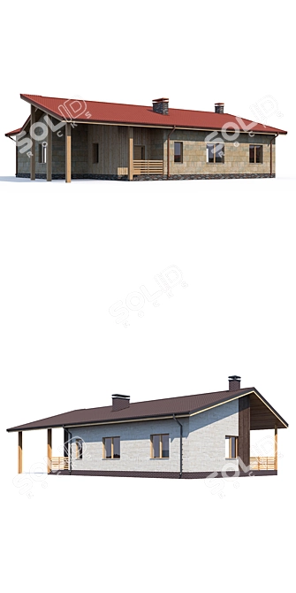 Modern Private House Design Kit 3D model image 2