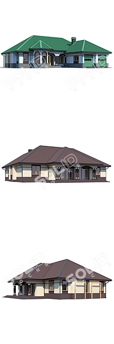 Modern Private House Design Kit 3D model image 3