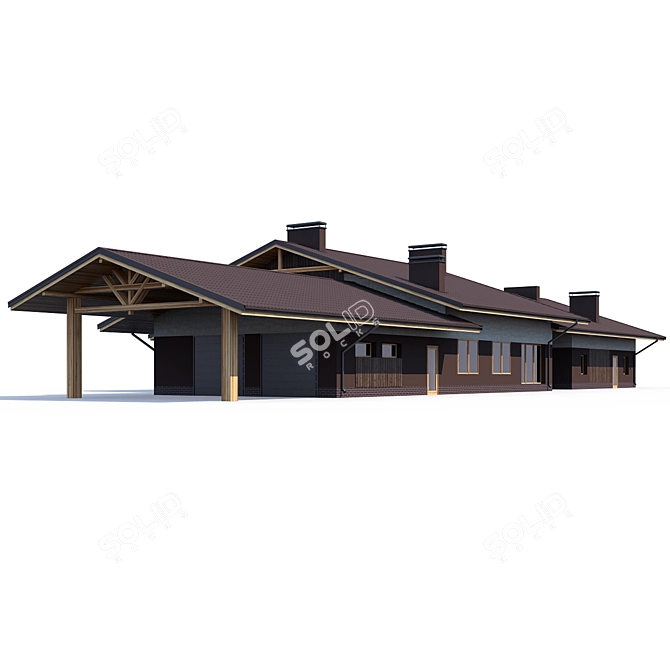 Modern Private House Design 3D model image 1