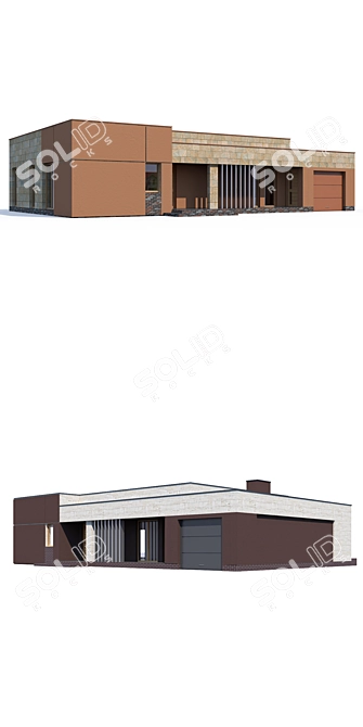 Modern Private House Design Kit 3D model image 2