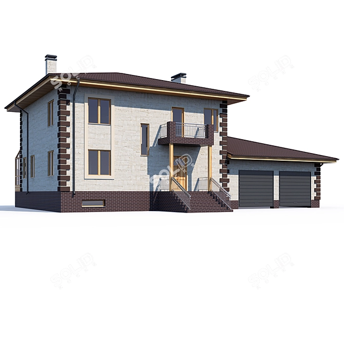 Modern ABS House Design Kit 3D model image 1