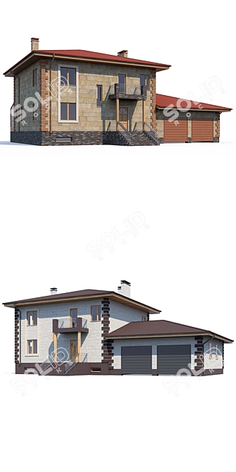 Modern ABS House Design Kit 3D model image 2