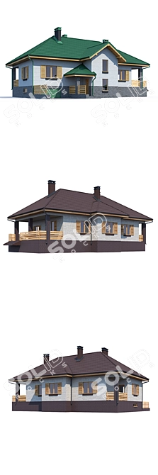 Modern Private House Design Kit 3D model image 3