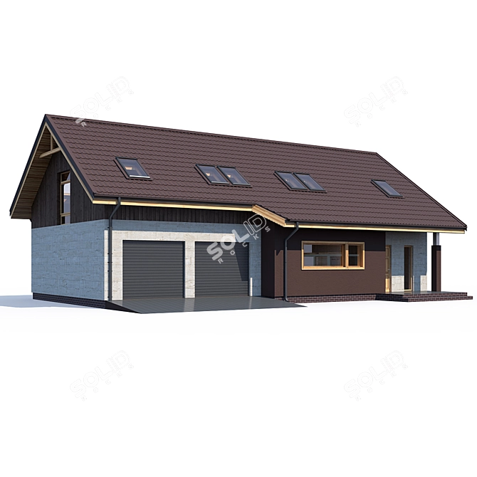 Modern ABS House V130 3D model image 1