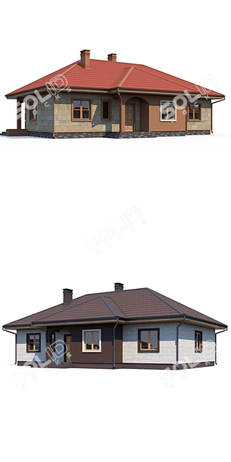 Modern Private House Design 3D model image 2