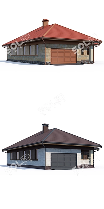 Modern Individual House Design 3D model image 2