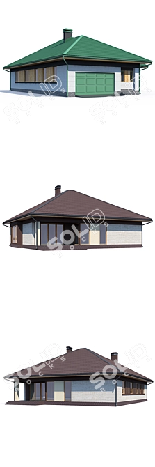 Modern Individual House Design 3D model image 3