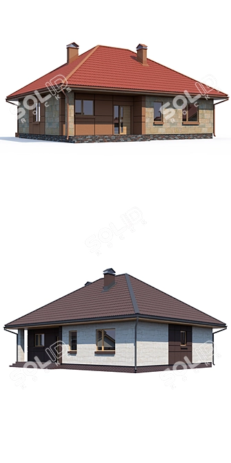 Modern House Design Kit 3D model image 2