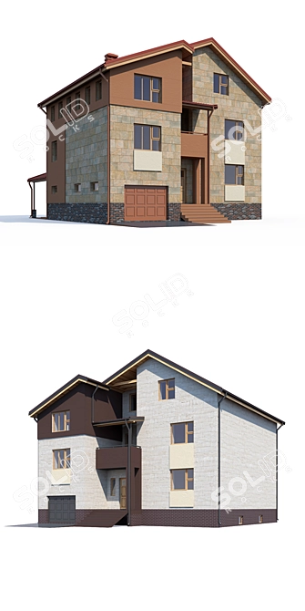 Modern Private House Design 3D model image 2