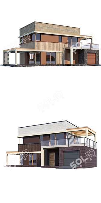 Modern Private House Design 3D model image 2