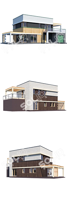 Modern Private House Design 3D model image 3