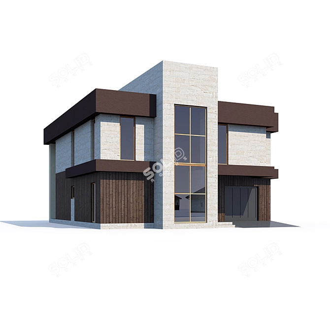 Modern Private House Design 3D model image 1