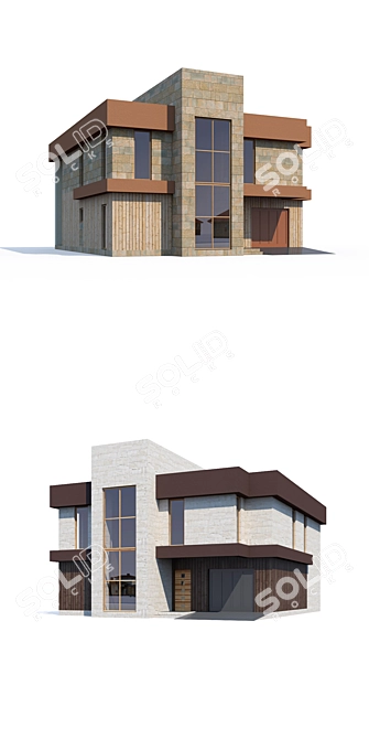 Modern Private House Design 3D model image 2