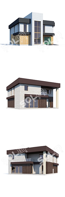 Modern Private House Design 3D model image 3