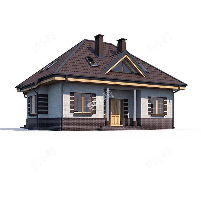 Modern Private House Design 3D model image 1