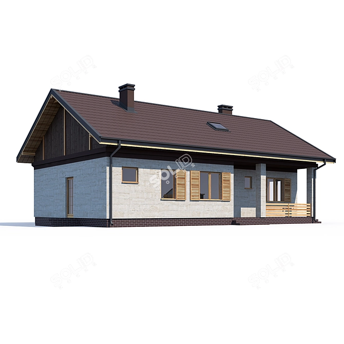 Modern Private House Design Kit 3D model image 1