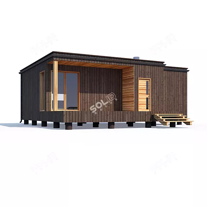 Title: Modern Private House Design 3D model image 1