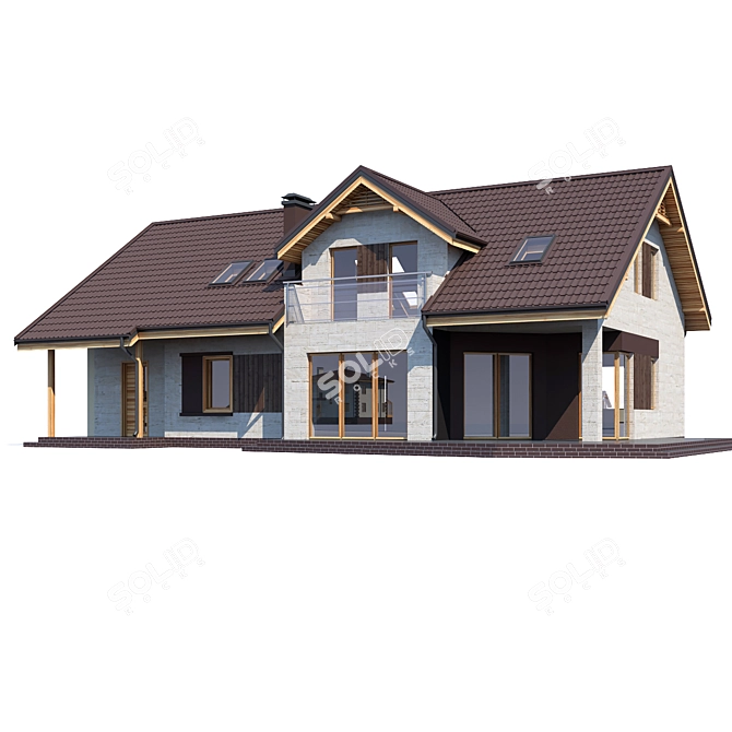 Modern Private House Design 3D model image 1