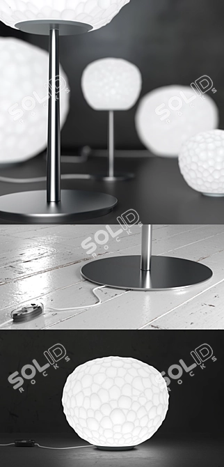 Cosmic Glow: Meteorite Lamp Collection 3D model image 2