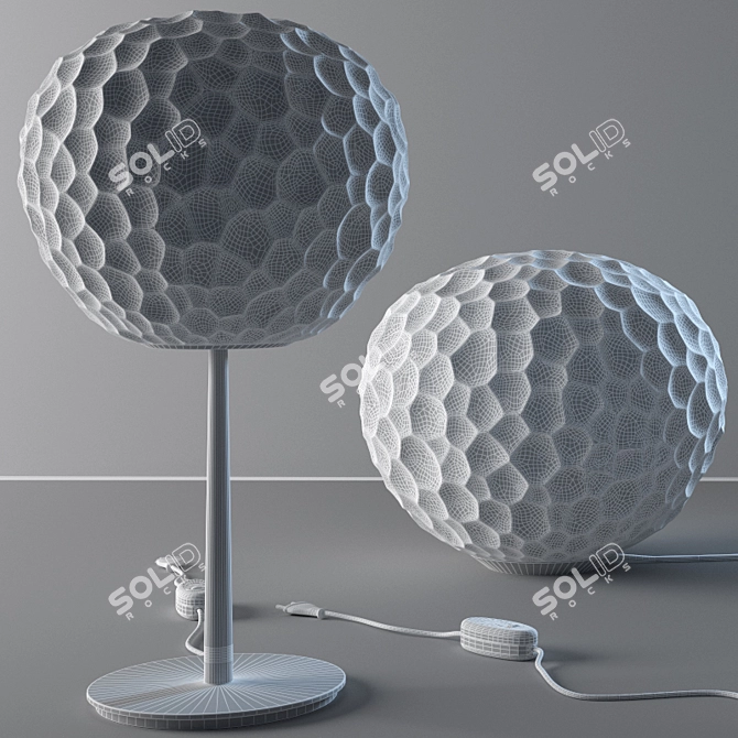 Cosmic Glow: Meteorite Lamp Collection 3D model image 3