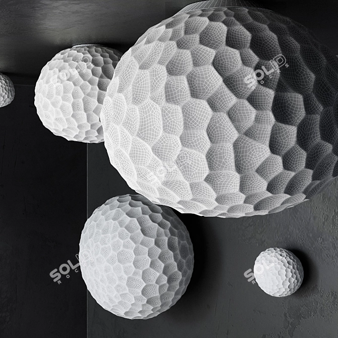 Cosmic Glow: Meteorite Lamp Collection 3D model image 3