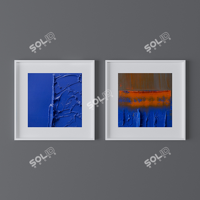 25-Piece Set: Abstract Paintings 3D model image 1