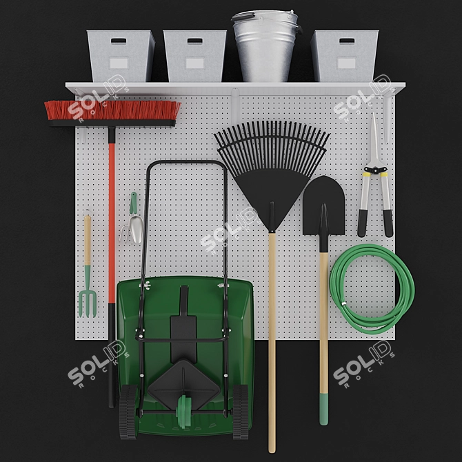 Essential Garden Tools Set 3D model image 1