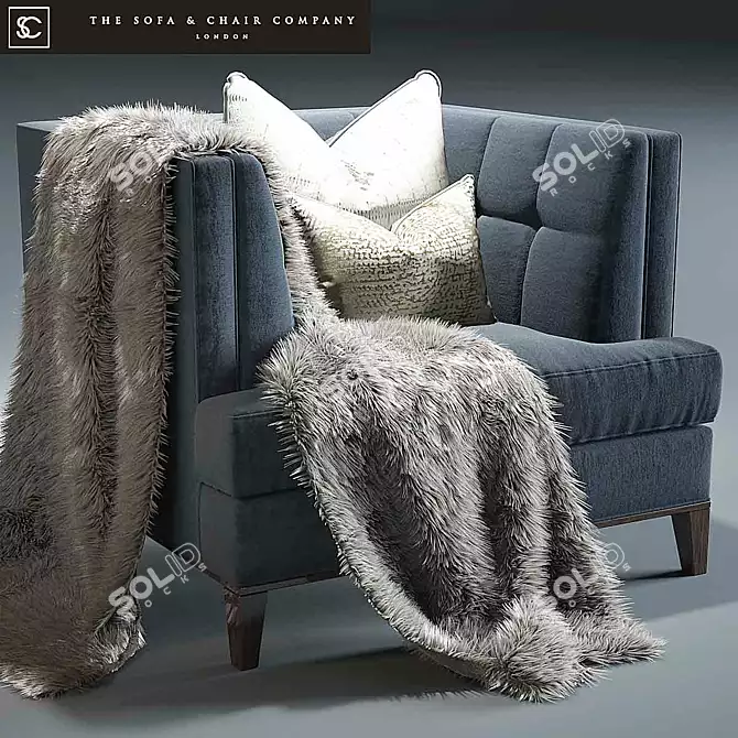 Elegant Preston Armchair - Sofa & Chair Company 3D model image 1