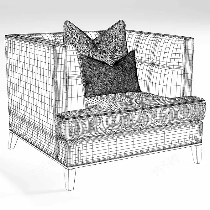 Elegant Preston Armchair - Sofa & Chair Company 3D model image 3
