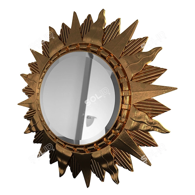 Elegant Sol Gold Mirror 3D model image 2