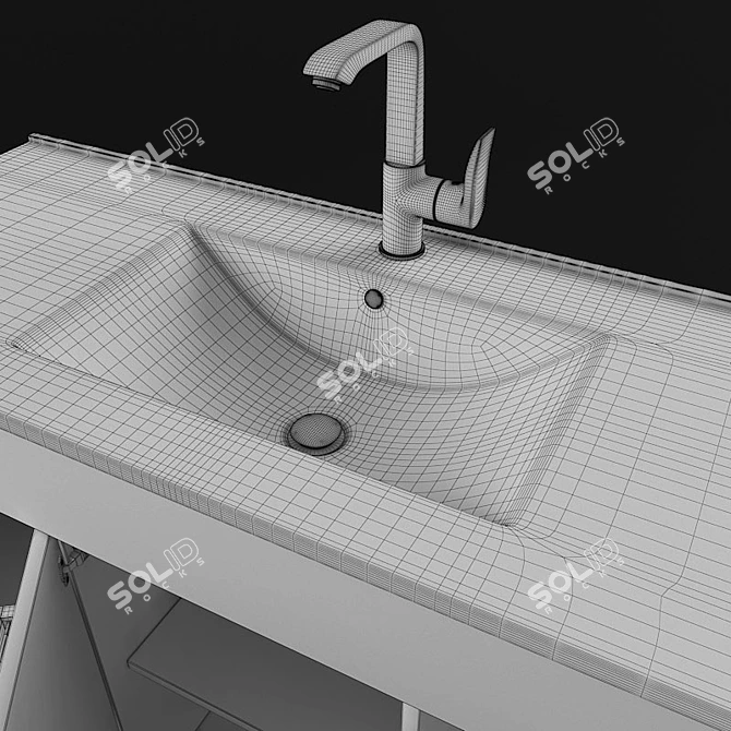 Elevate Your Bathroom: Triton Nika-120 Floorstand & hansgrohe Mixer 3D model image 3