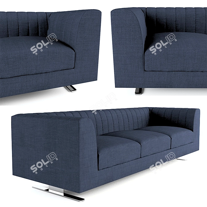 Quilt Tacchini Sofa: Sleek and Stylish 3D model image 2