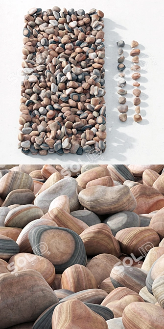 River Pebbles Collection 3D model image 2