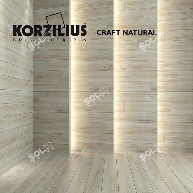 Title: Korzilius Natural Wood Craft Tiles 3D model image 1