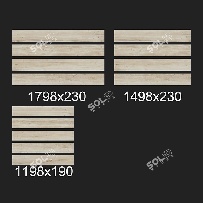 Title: Korzilius Natural Wood Craft Tiles 3D model image 2