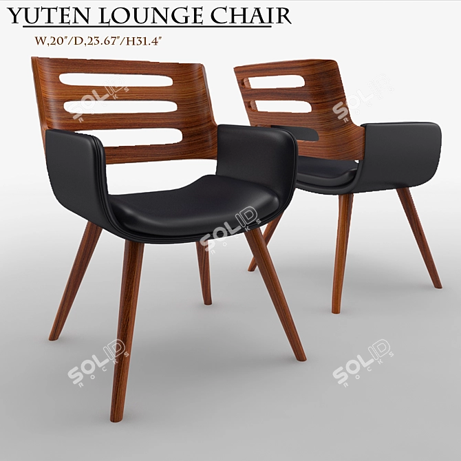 Relax in Style: Yuten Lounge Chair 3D model image 1