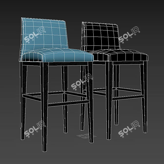 Sleek Malibu Barstool: Stylish and Comfortable 3D model image 3