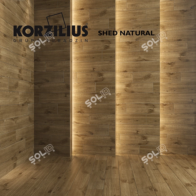 Natural Wood Shed: Multiple Sizes & Textures 3D model image 1